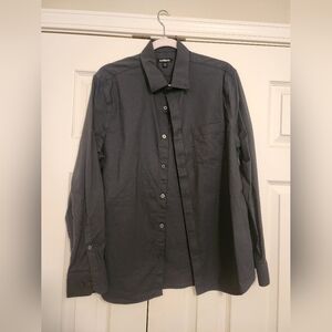 Express Gray Casual Button Down Shirt